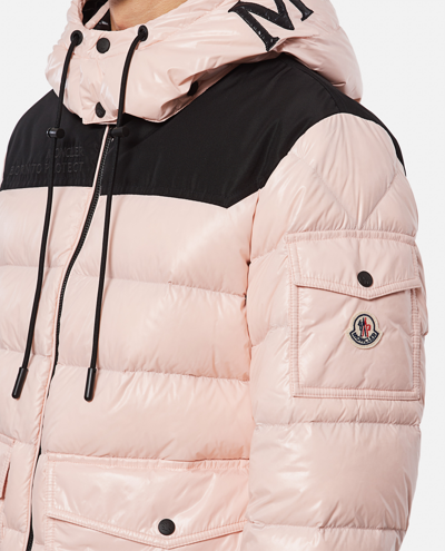 Shop Moncler "gombei" Down Jacket In Laque" Recycled Nylon In Pink