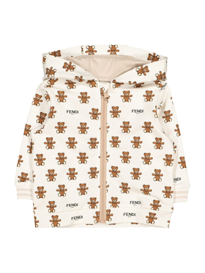 Shop Fendi Kids Hoodie In White