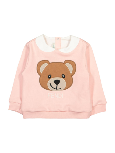 Shop Fendi Kids Pink Sweatshirt For Girls