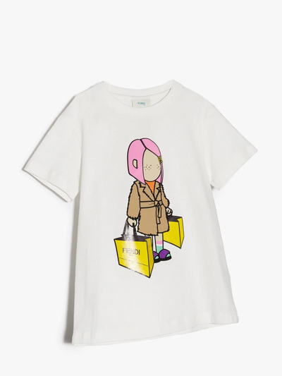 Shop Fendi Doll-print T-shirt In White