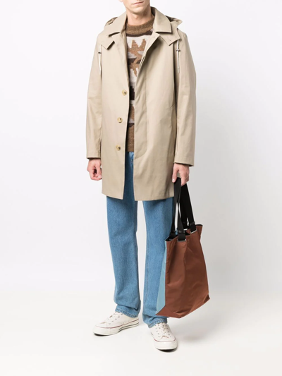 Shop Mackintosh Cambridge Short Hooded Coat In Neutrals