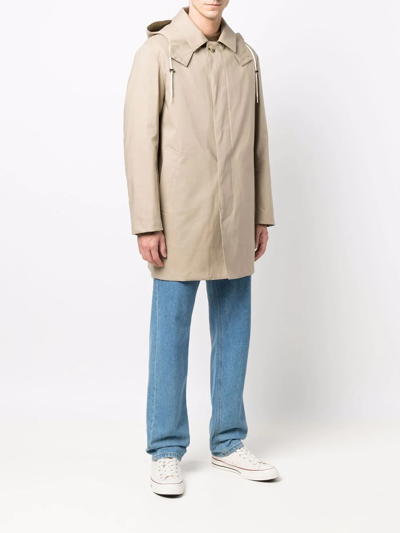 Mackintosh Cambridge Short Hooded Coat In Neutrals