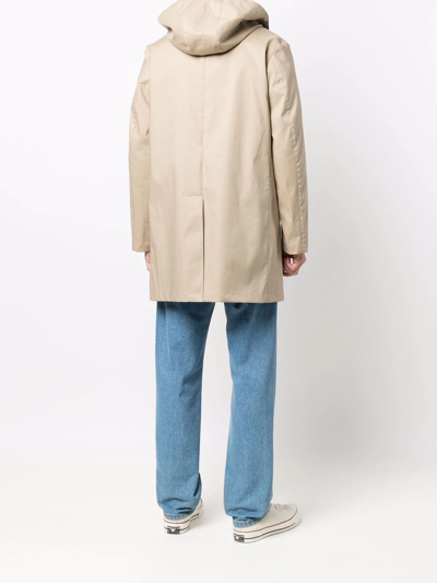 Mackintosh Cambridge Short Hooded Coat In Neutrals