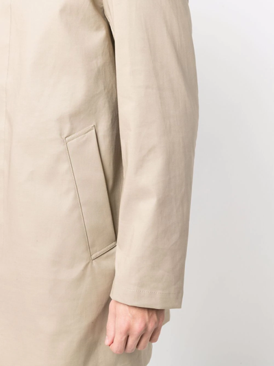 Shop Mackintosh Cambridge Short Hooded Coat In Neutrals