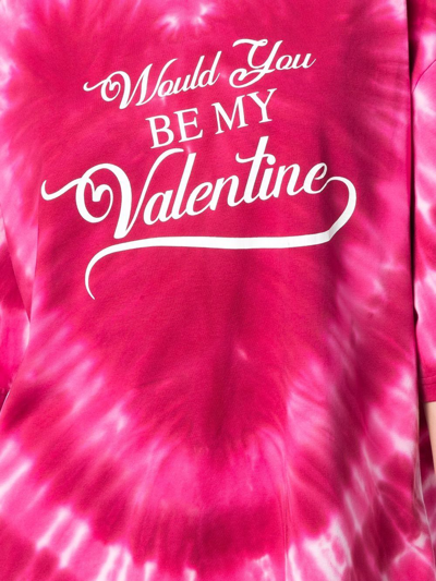 Shop Balenciaga Heart-print Tie-dye T-shirt In Pink