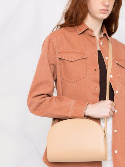 Shop Apc Demi-lune Crossbody Bag In Neutrals