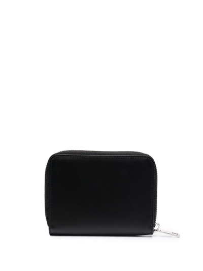 Shop Apc Debossed Logo Compact Wallet In Black
