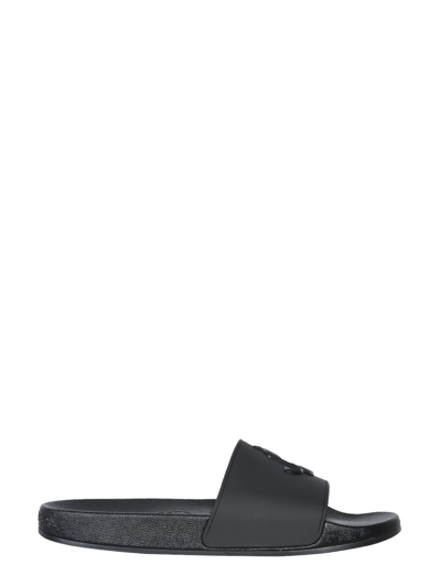 Shop Jimmy Choo Slide Port Sandals In Black