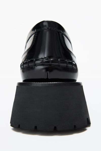 Shop Alexander Wang Carter Mid-heel Lug Loafer In Leather In Black
