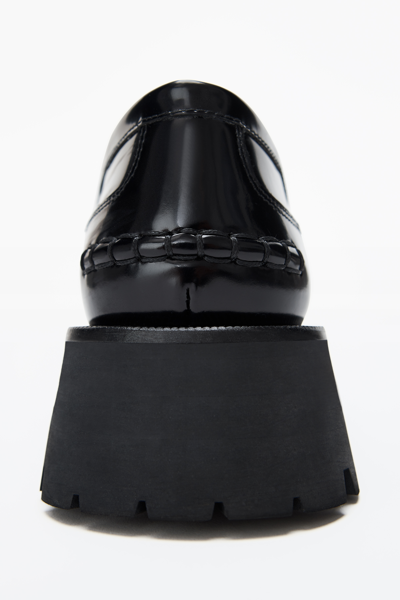 Alexander Wang Carter Mid-heel Lug Loafer In Leather In Black
