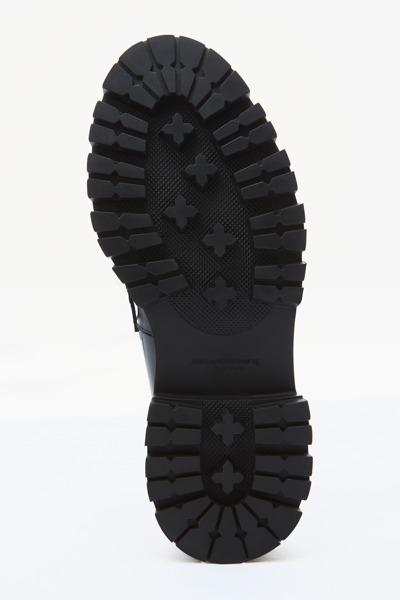 Alexander Wang Carter Mid-heel Lug Loafer In Leather In Black
