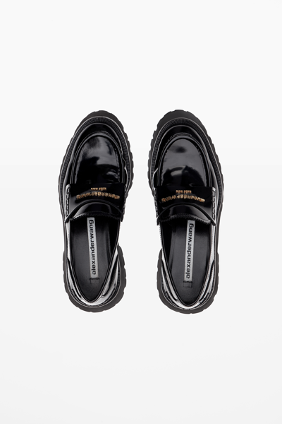 Shop Alexander Wang Carter Mid-heel Lug Loafer In Leather In Black