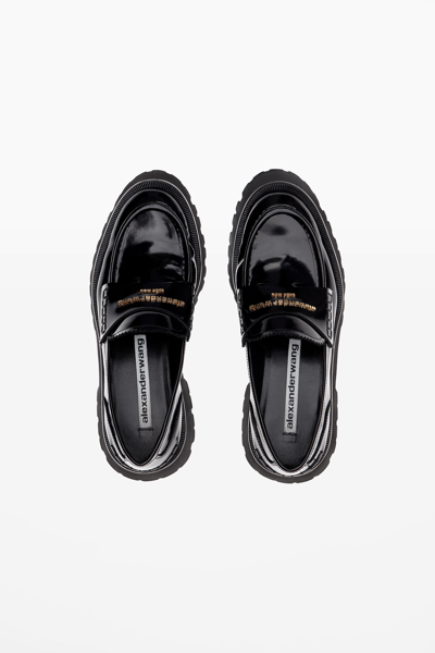 Alexander Wang Carter Mid-heel Lug Loafer In Leather In Black