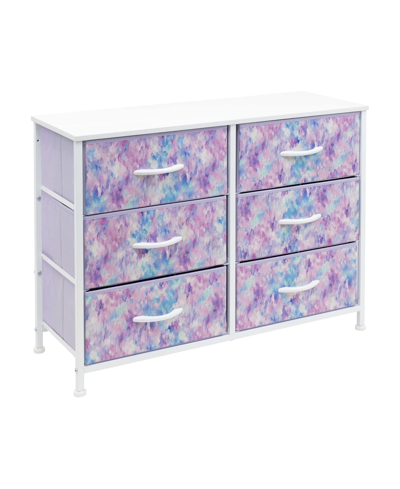 Shop Sorbus 6 Drawer Storage Cube Dresser In Tie-dye Purple