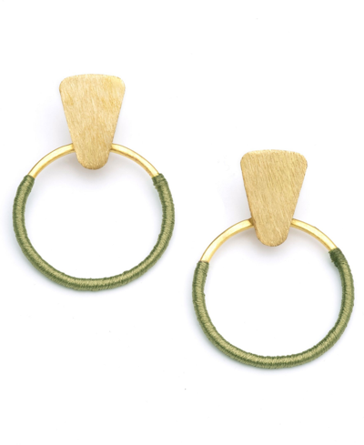 Shop Matr Boomie Women's Kaia Hoop Earrings In Light Green