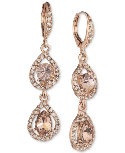 Shop Givenchy Crystal Pear-shape Double Drop Earrings In Pink