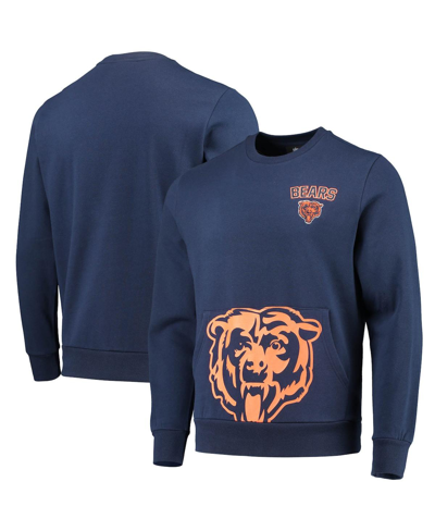 Shop Foco Men's  Navy Chicago Bears Pocket Pullover Sweater