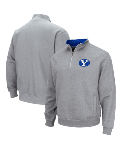 Shop Colosseum Men's  Heathered Gray Byu Cougars Tortugas Team Logo Quarter-zip Jacket