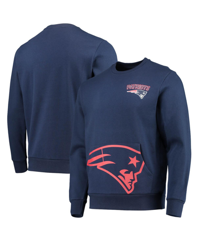 Shop Foco Men's  Navy New England Patriots Pocket Pullover Sweatshirt