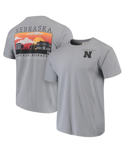Shop Image One Men's Gray Nebraska Huskers Comfort Colors Campus Scenery T-shirt