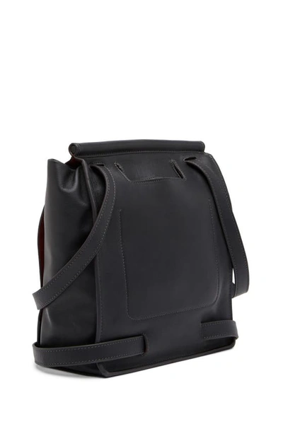 Shop Christopher Kon Convertible Leather Backpack In Dark Grey