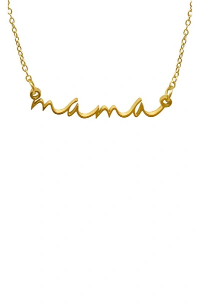 Shop Adornia Water Resistant Cursive Mama Script Necklace In Yellow