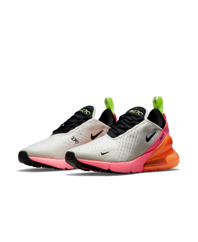 Shop Nike Women's Air Max 270 Casual Sneakers From Finish Line In Summit White/sunset Pulse