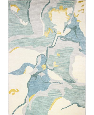 Shop Bb Rugs Downtown Hg382 7' 9" X 9' 9" Area Rug In Ivory/aqua