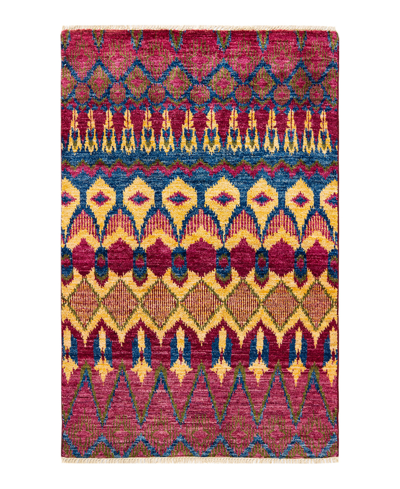Shop Adorn Hand Woven Rugs Modern M16370 3'10" X 6'2" Area Rug In Red