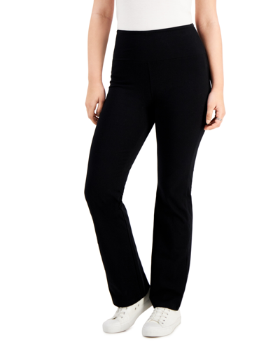Shop Style & Co Women's High Rise Bootcut Leggings, Created For Macy's In Deep Black