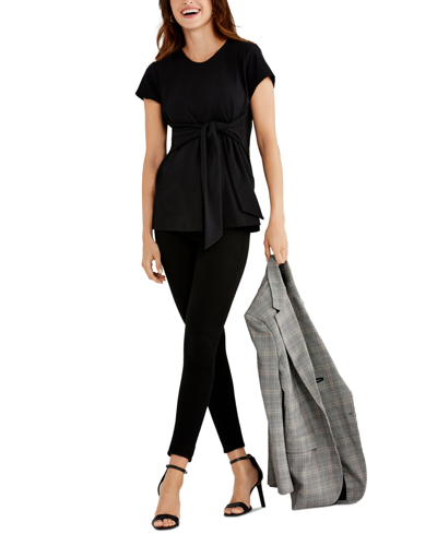 Shop A Pea In The Pod Maternity Tie-waist Top In Black