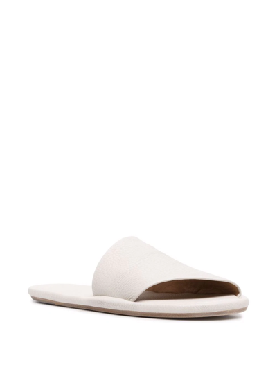Shop Marsèll Open-toe Leather Slides In White
