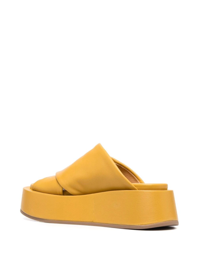 Shop Marsèll Crossover-strap Platform Sandals In Yellow