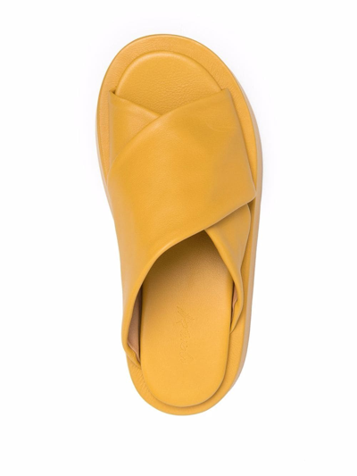 Shop Marsèll Crossover-strap Platform Sandals In Yellow