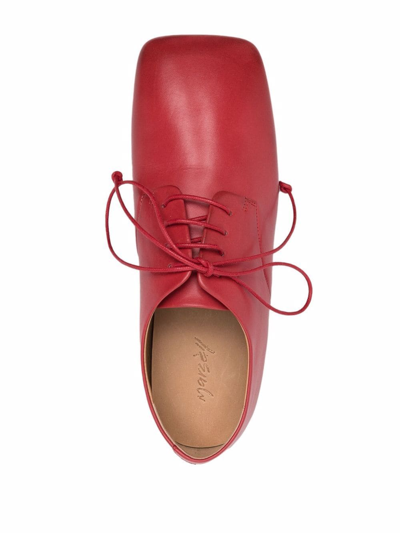 Shop Marsèll Square-toe Lace-up Shoes In Red