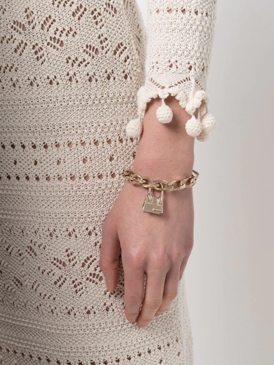 Shop Jacquemus Chiquito Bag-charm Chain Bracelet In Gold
