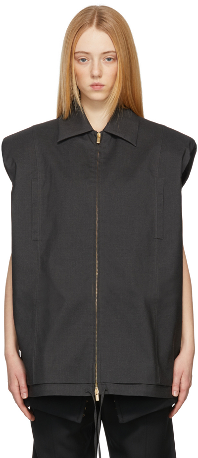 Shop Jacquemus Grey 'le Gilet Biella' Vest In 970 Dark Gr