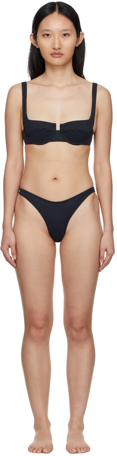 Shop Reina Olga Black Brigitte Bikini In Nero