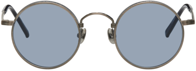 Shop Matsuda Silver M3100 Sunglasses In Antique Silver - Nav