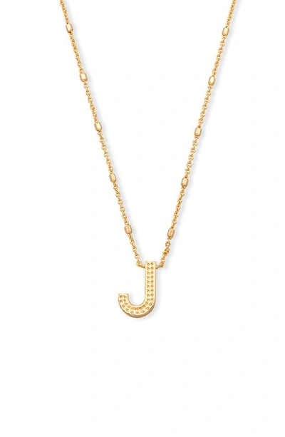 Shop Kendra Scott Initial Pendant Necklace In Gold Metal-j