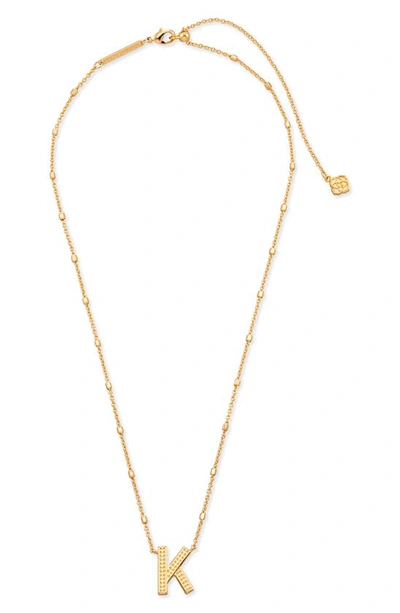 Shop Kendra Scott Initial Pendant Necklace In Gold Metal-k