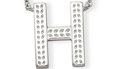Shop Kendra Scott Initial Pendant Necklace In Rhodium Metal-h