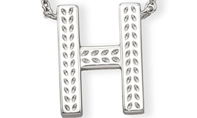 Kendra Scott Initial Pendant Necklace In Rhodium Metal-h