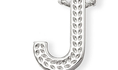 Shop Kendra Scott Initial Pendant Necklace In Rhodium Metal-j