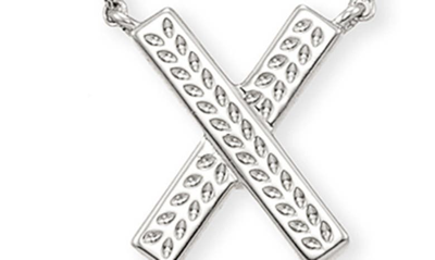 Kendra Scott Initial Pendant Necklace In Rhodium Metal-x
