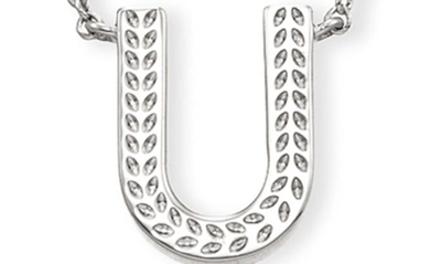 Shop Kendra Scott Initial Pendant Necklace In Rhodium Metal-u