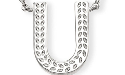 Kendra Scott Initial Pendant Necklace In Rhodium Metal-u