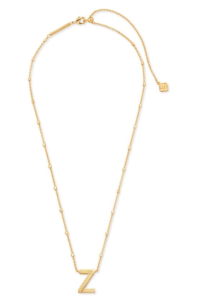 Shop Kendra Scott Initial Pendant Necklace In Gold Metal-z