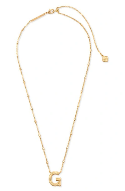 Shop Kendra Scott Initial Pendant Necklace In Gold Metal-g