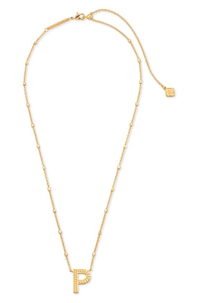 Shop Kendra Scott Initial Pendant Necklace In Gold Metal-p